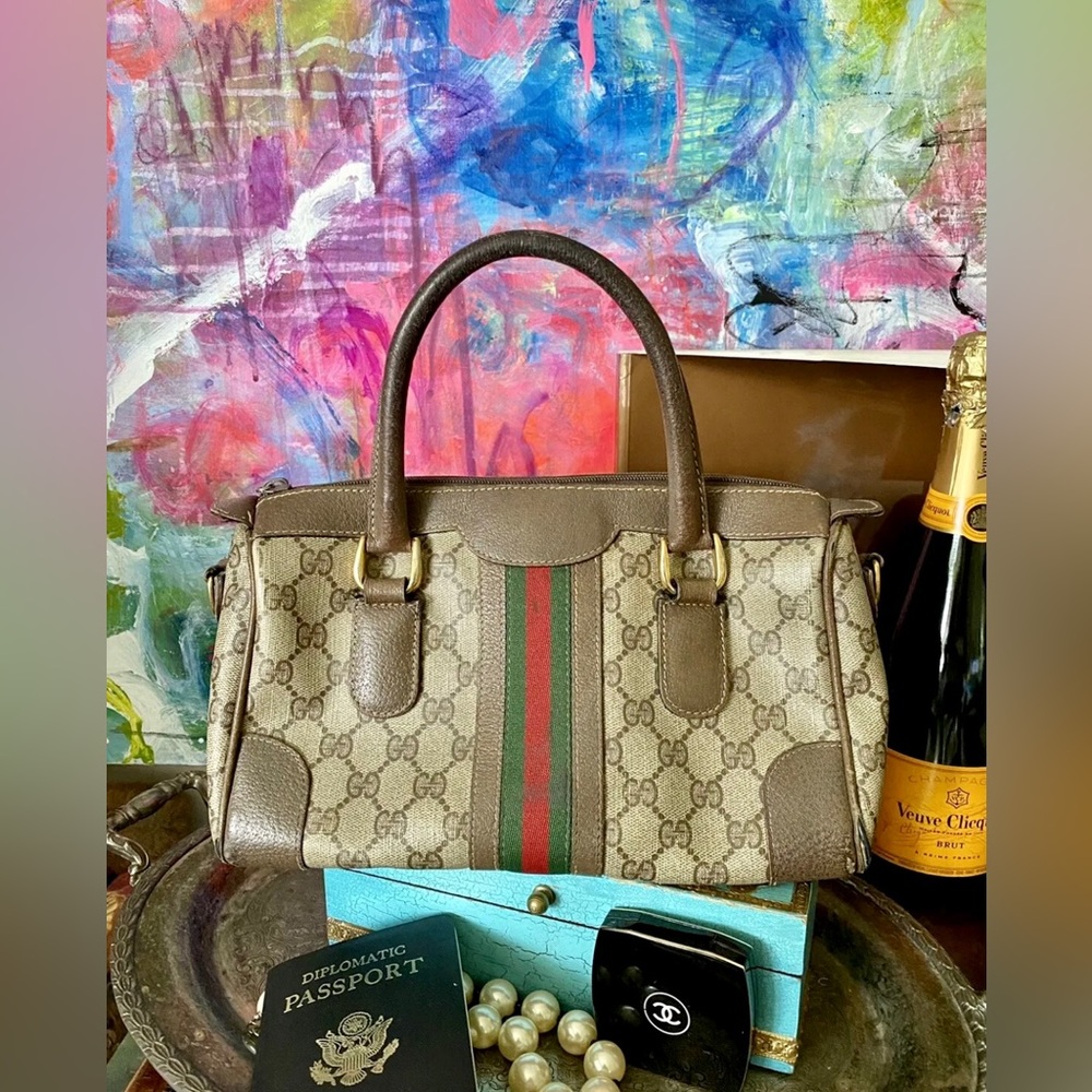 Vintage GUCCI GG Monogram Speedy Purse Handbag Designer Tote Keepall Fashion ❤️